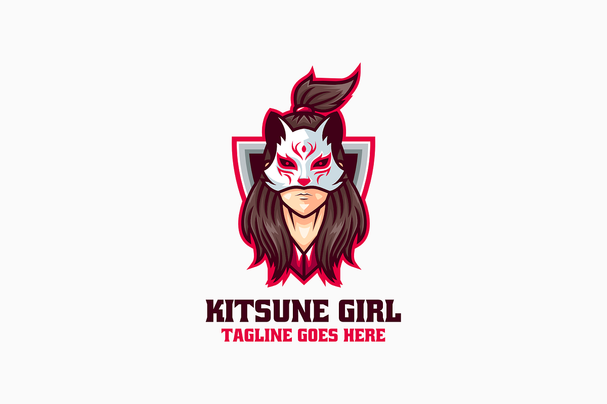 Ktisune Girl Mascot Cartoon Logo, a Branding & Logo Template by Artnivora.Std