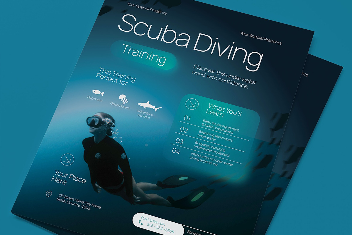 Scuba Diving Flyer, a Flyer Template by graphicook