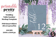 Wisteria Table Number Mockup PSD, a Product Mockup by Printable Pretty Studio (Thumbnail 5 of 9)