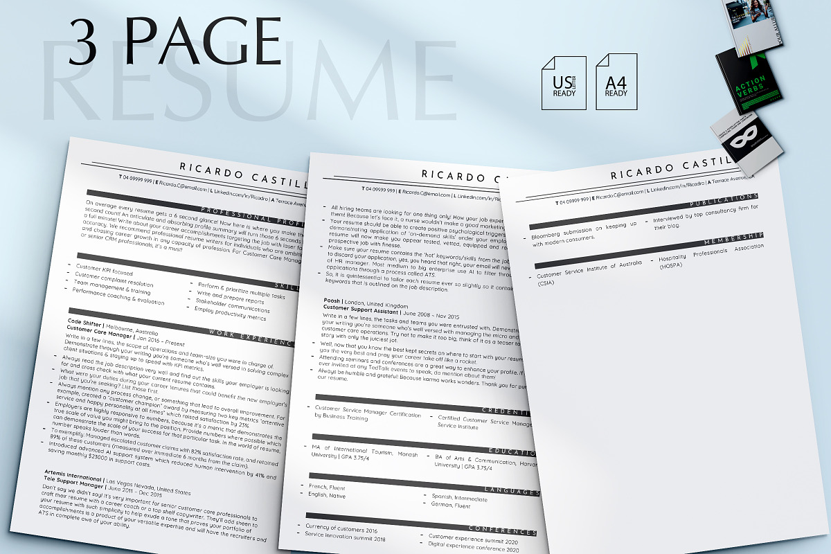Customer Support Resume Template, CV, a Resume Template by Career Canvas (Photo 3 of 11)
