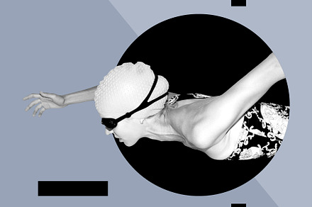 Collage with swimmer, a Person Photo by Psychopicture