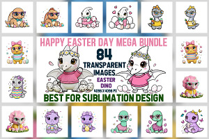 84 Cute Easter Dino Transparent PNG