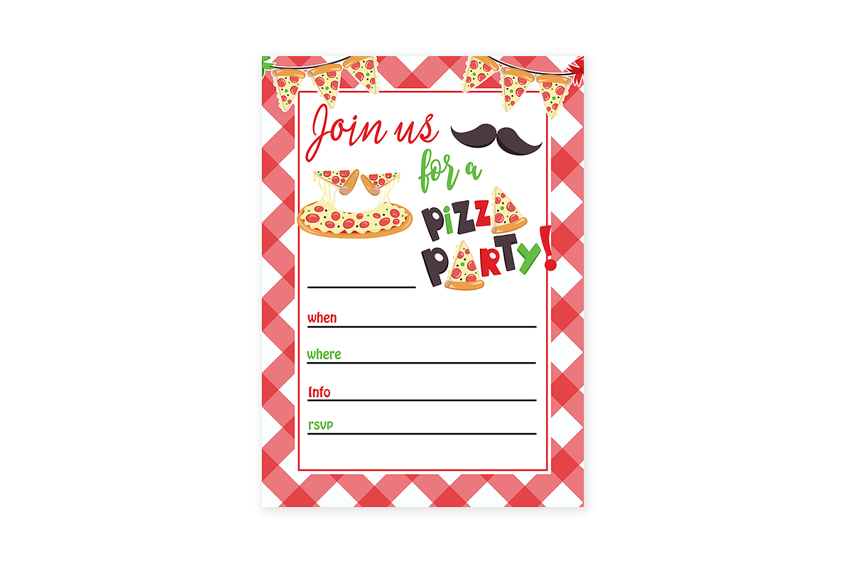 Pizza Party Invitation DIY, an Invitation Template by Pinkinks (Photo 2 of 2)