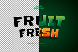 Text Effect Fresh Fruit