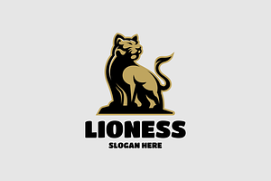 Lioness Brave Logo Template