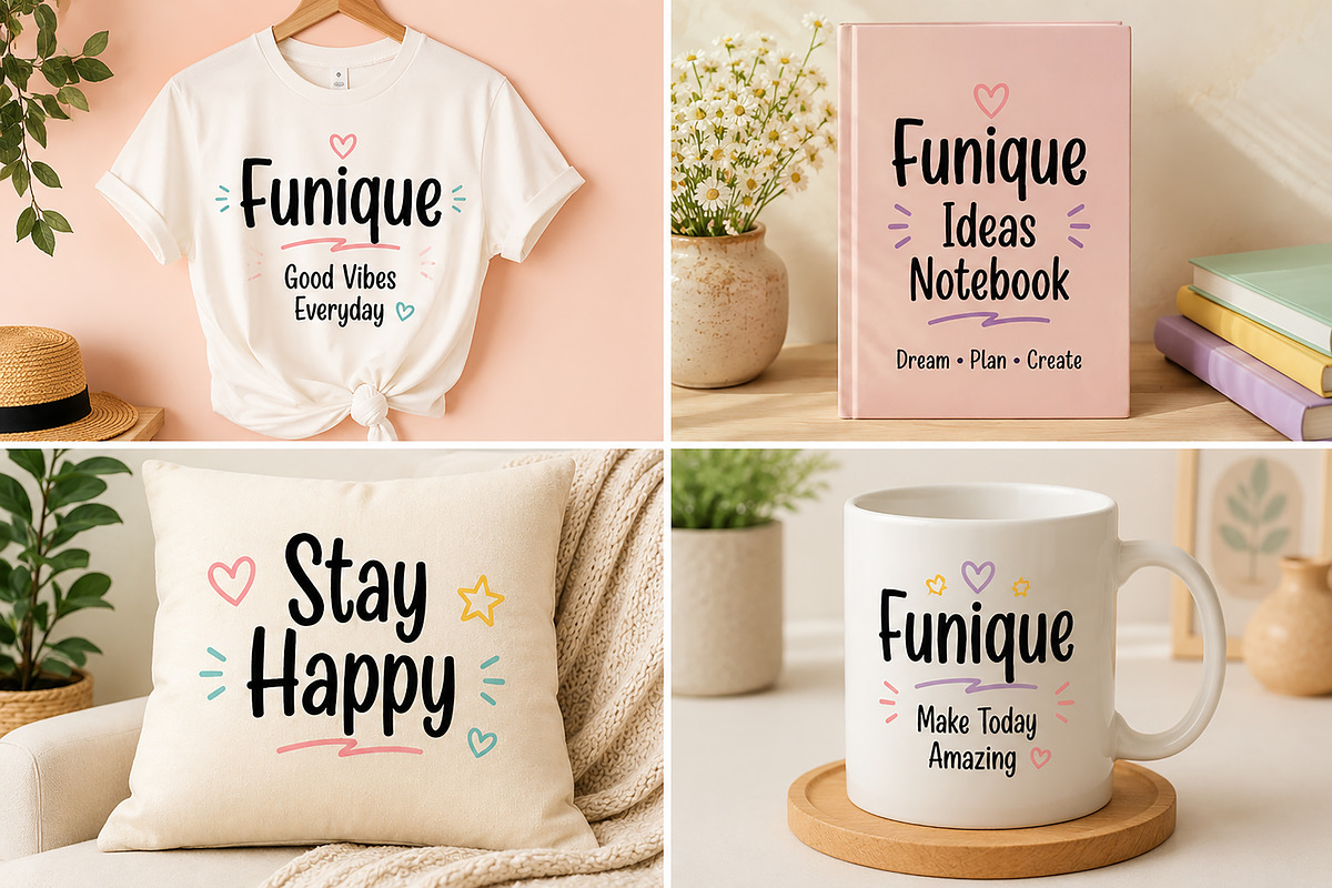 Funique – Handwritten Display Font, a Handwritten Font by Wow Magic (Photo 3 of 5)
