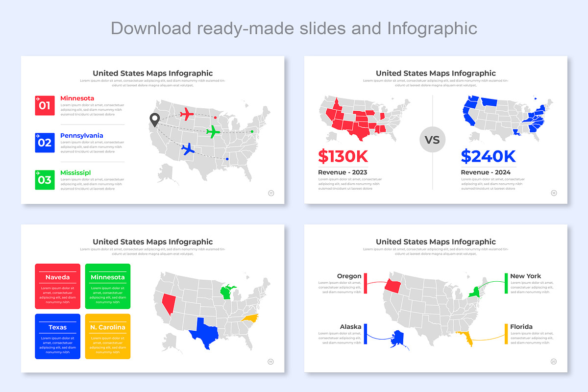 USA Maps Infographic Template, a Presentation Template by Mighty-Slide (Photo 3 of 7)