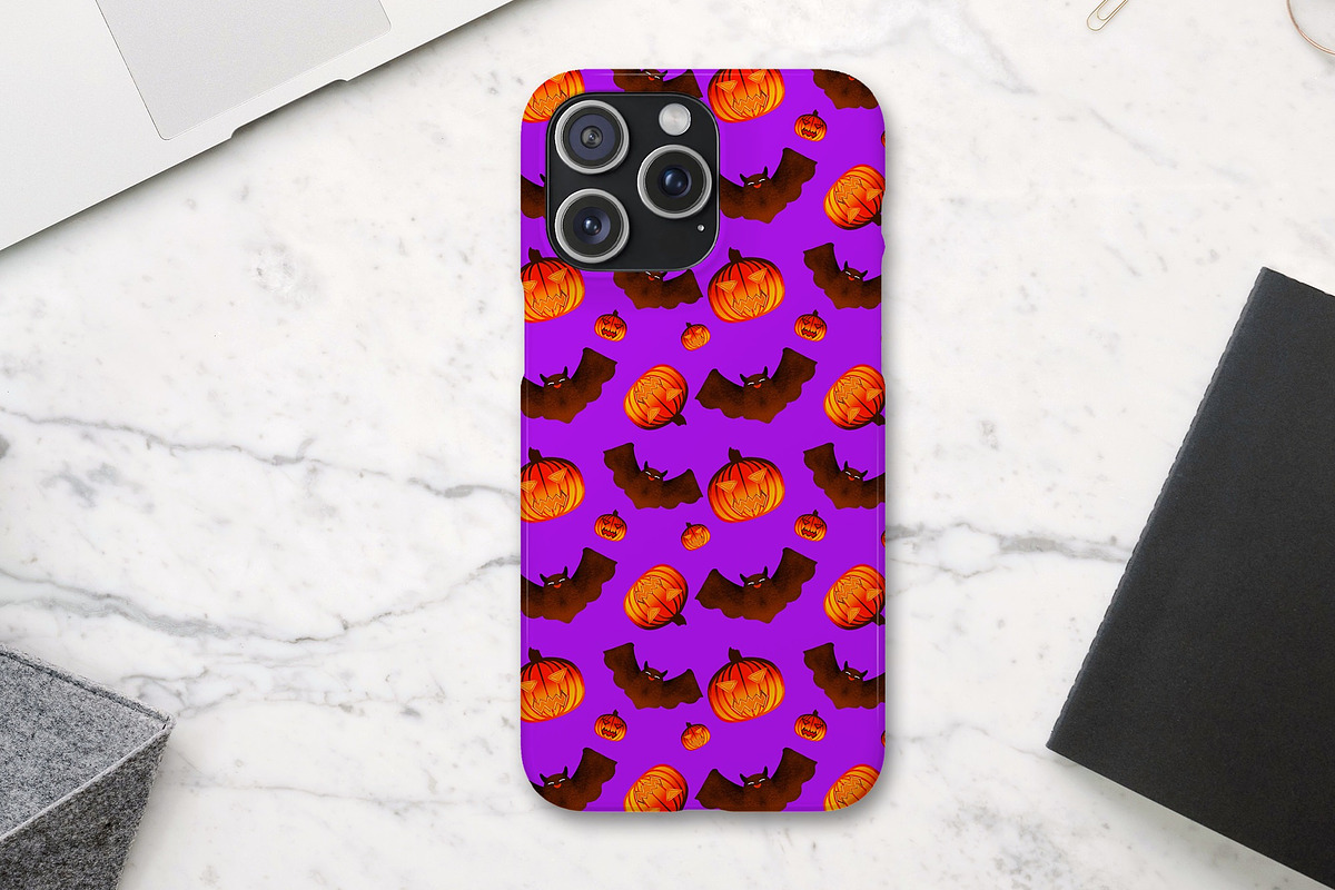 Pumpkin Bat Seamless Pattern, a Pattern Graphic by tchastudio (Photo 6 of 7)