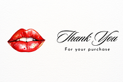 Beautiful Watercolor Red Lips, an Object Illustration by New-School-Wave (Thumbnail 5 of 5)