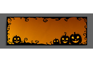 Halloween banner frame for social, an Illustration by art PVP - market