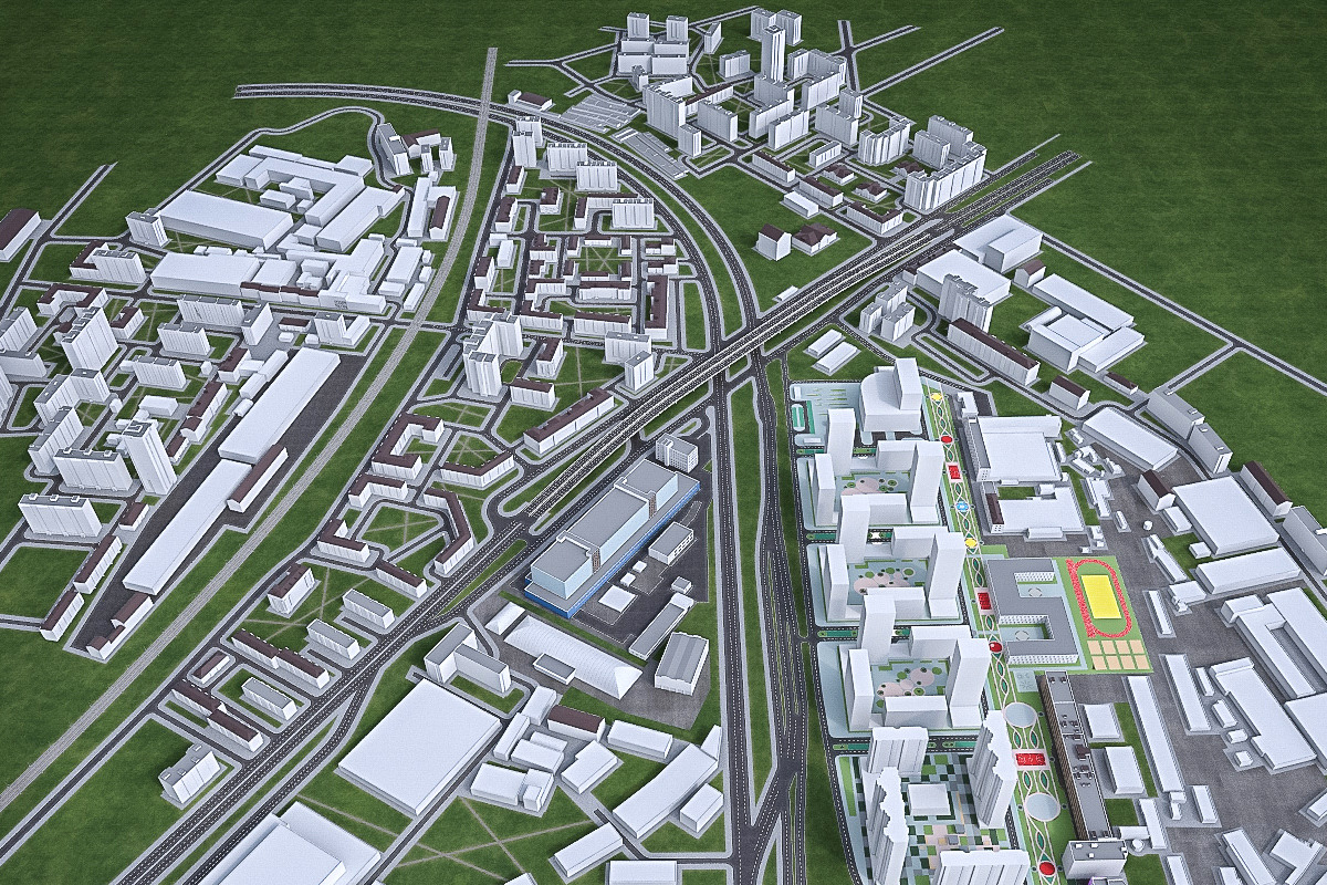 Residential and Industrial UrbanArea, an Architecture 3D Model by 3DNUTS (Photo 1 of 21)