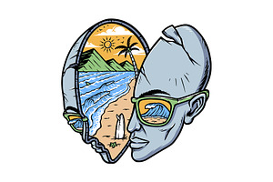 the beach in my mind, a Person Illustration by gunaonedesign