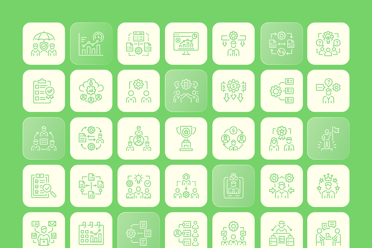 Management Icons Set, an Outline Icon by Prosymbols (Photo 7 of 7)