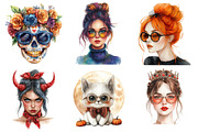 Halloween Messy Bun Png Bundle, an Illustration by Daily.Designs (Thumbnail 4 of 4)