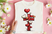 Whimsical Valentine Cross Clipart, an Illustration by Libby Wishes (Thumbnail 9 of 9)