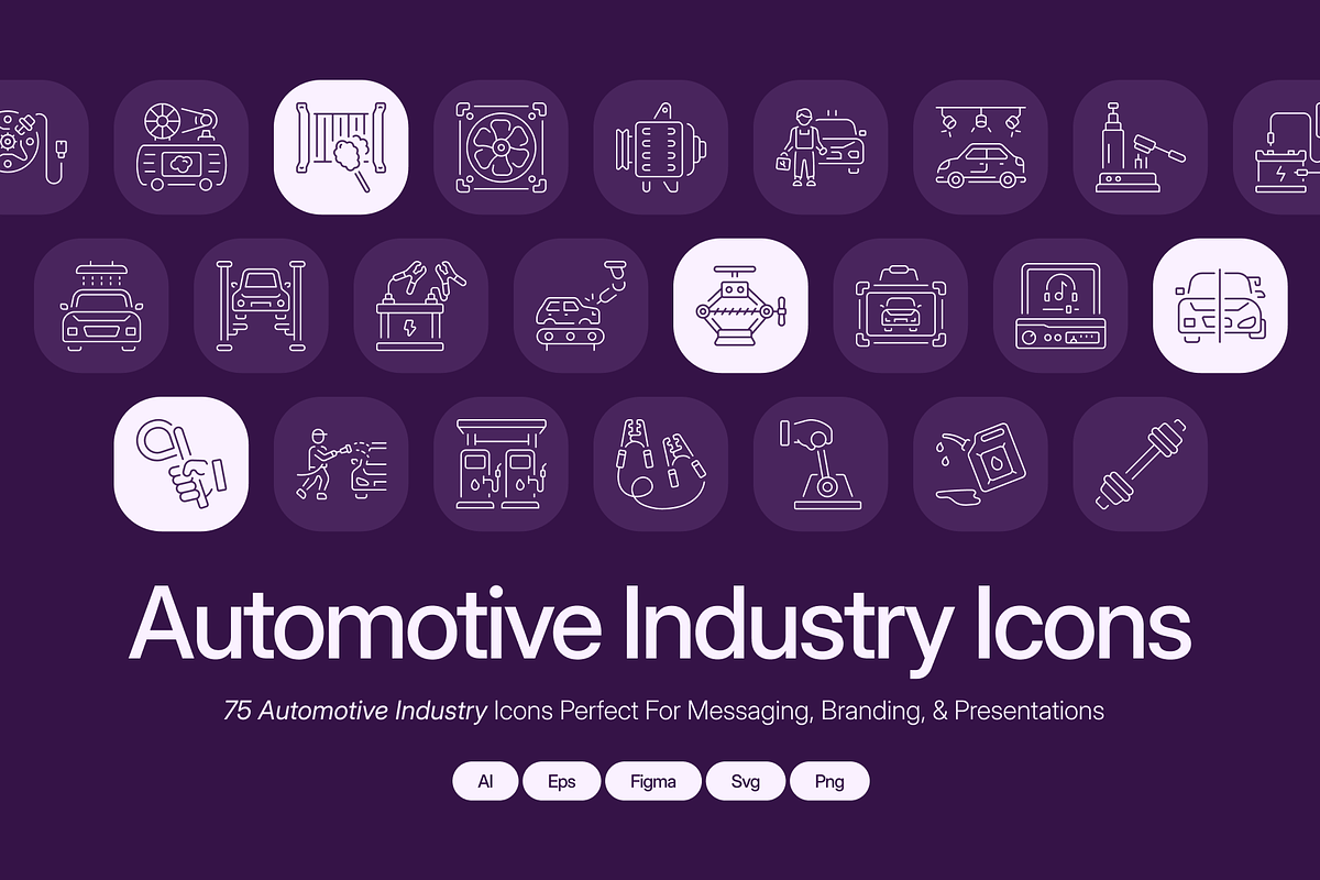 Automotive Industry Icon Set, an Outline Icon by Prosymbols (Photo 1 of 7)