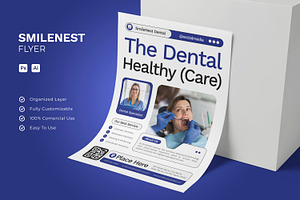 SmileNest Dental Minimalism - Flyer, a Marketing Template by Esensifiksi.studio