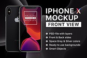 iPhone X Mockup - Front View, an iPhone Mockup by Mockups & Illustrations (Thumbnail 1 of 17)