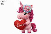 Faux Yarn Valentine Unicorn Png, an Illustration by Canvas Craft (Thumbnail 1 of 6)