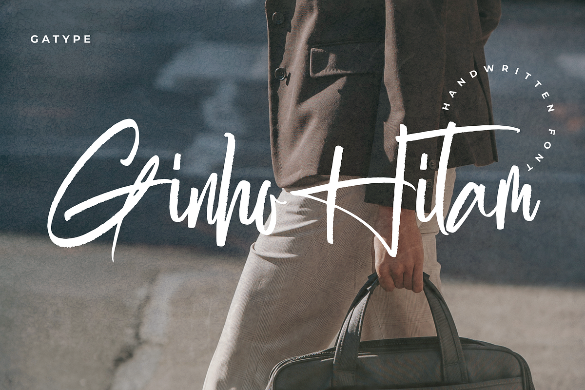 Ginho Hitam, a Handwritten Font by Gatype (Photo 1 of 10)