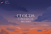 Clouds Procreate Brushes Stamps, a Brush Add-On by Spark Studio Brushes (Thumbnail 3 of 5)