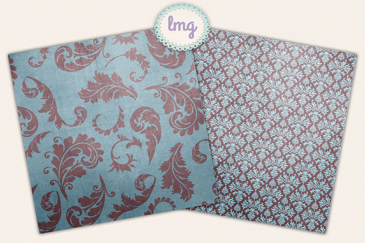 Autumn Paisley Scrapbook Papers, a Pattern Graphic by Lavender Mint Graphics (Photo 2 of 6)