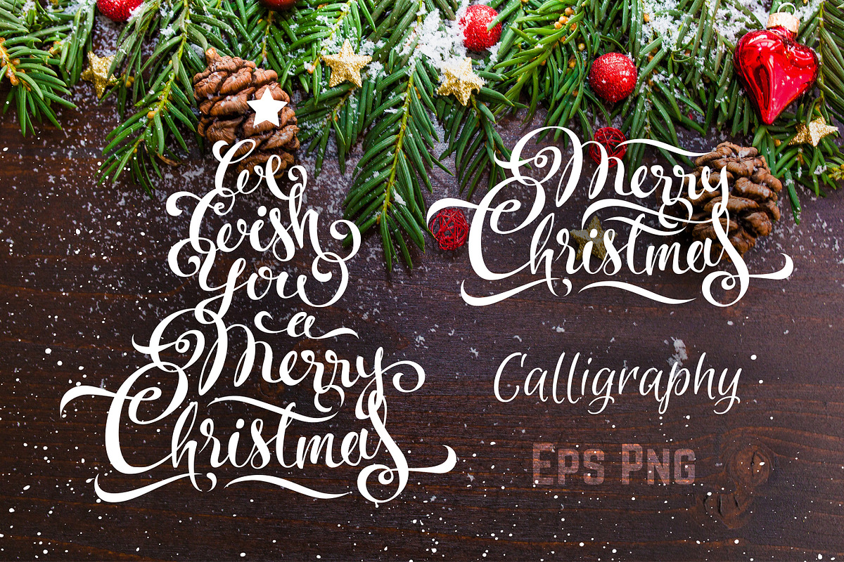 Merry Christmas Calligraphy, a Decorative Illustration by Margo Miller (Photo 2 of 24)