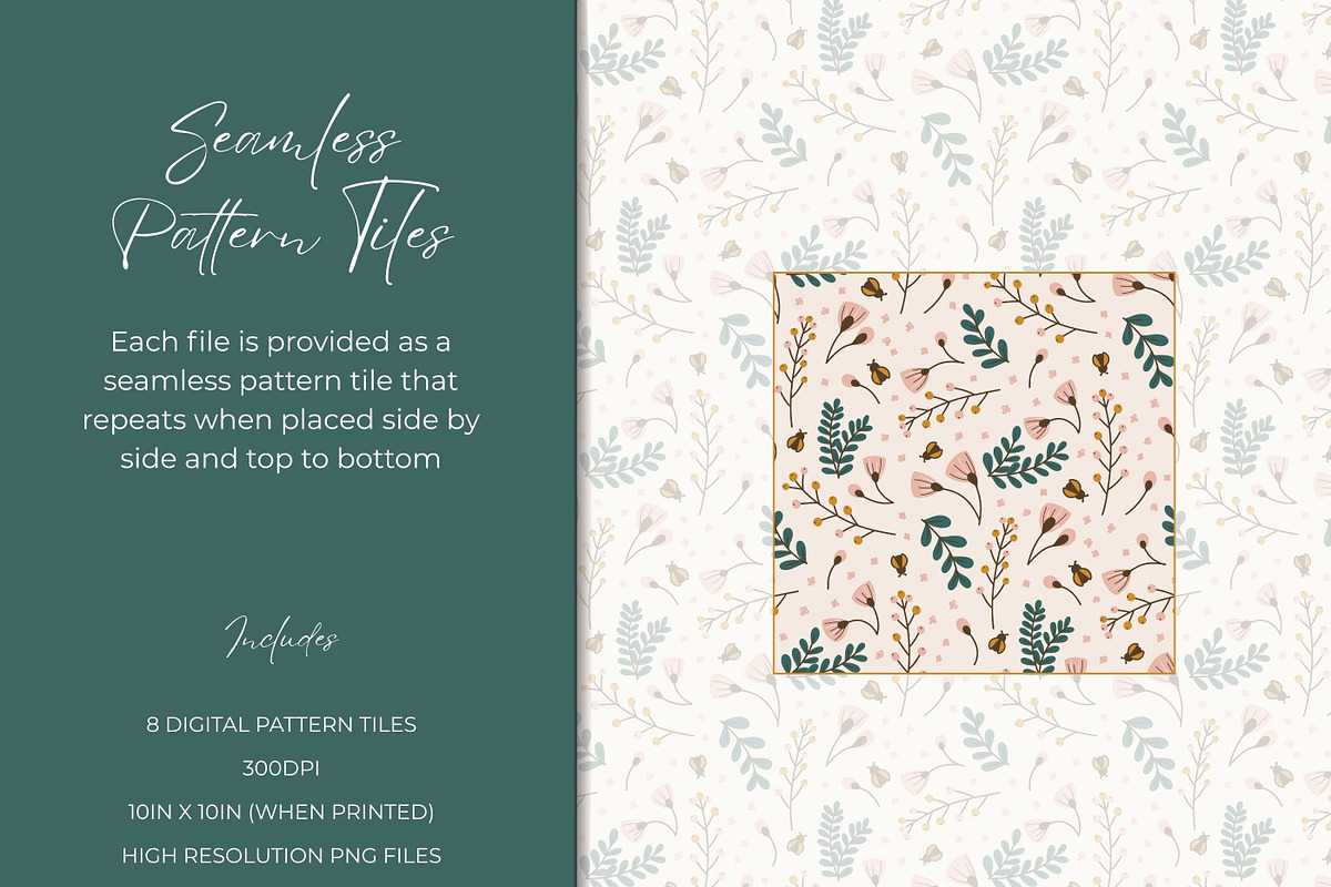 Farmhouse Florals Pattern Collection, a Pattern Graphic by Fern & Quill (Photo 4 of 7)