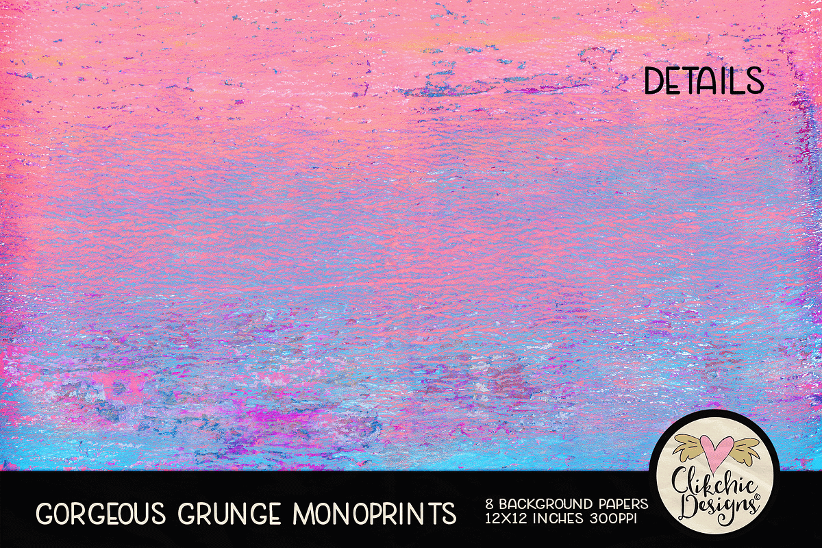 Gorgeous Grunge Monoprint Background, a Texture Graphic by Clikchic Designs (Photo 3 of 5)