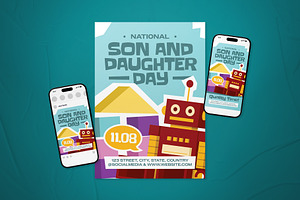Son & Daughter Day Event Flyer Set, a Flyer Template by The Good Store