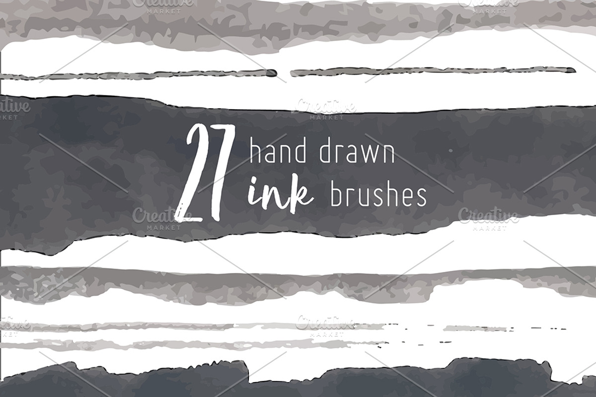 Vector hand drawn ink brush strokes, a Texture Graphic by Paper Cards (Photo 1 of 2)