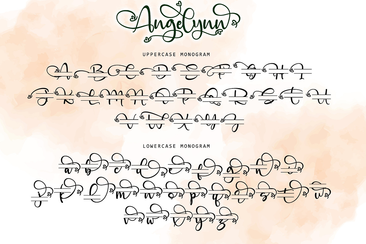 Angelinn Monogram, a Script Font by Letterara (Photo 10 of 12)