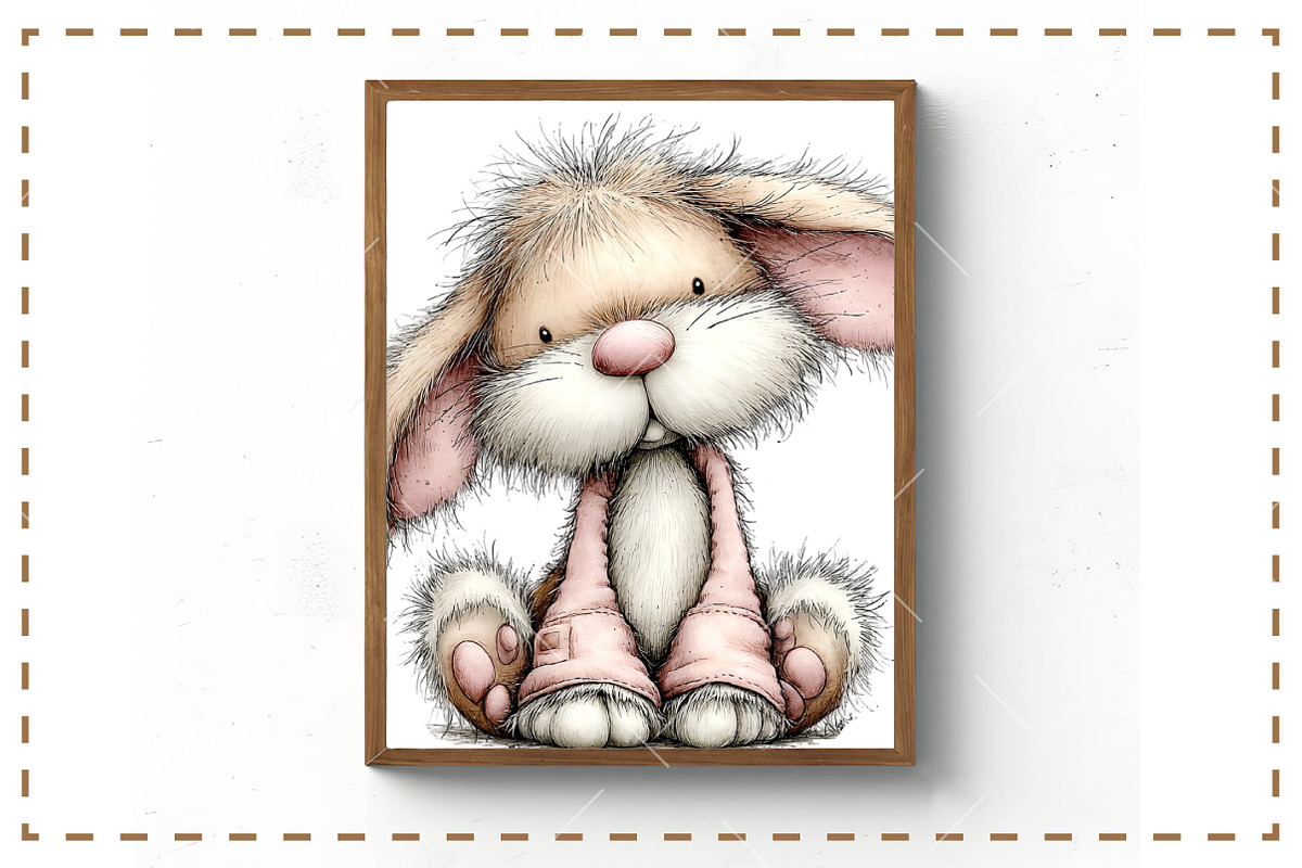Whimsical Easter Bunny Clipart, an Illustration by OK Design (Photo 6 of 6)