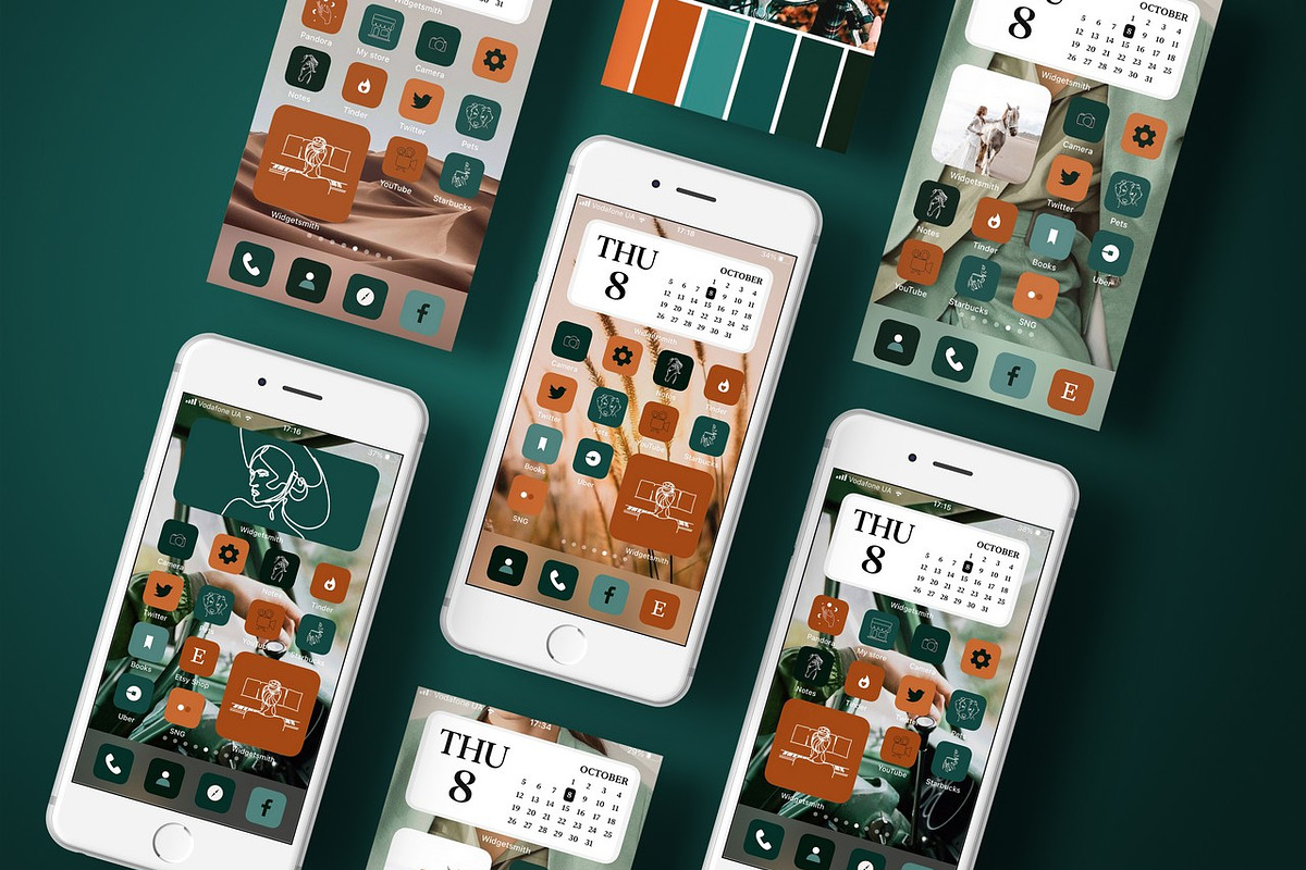 Green Boho Aesthetic iOS 14 icons, an Icon by velychko.ua (Photo 4 of 9)