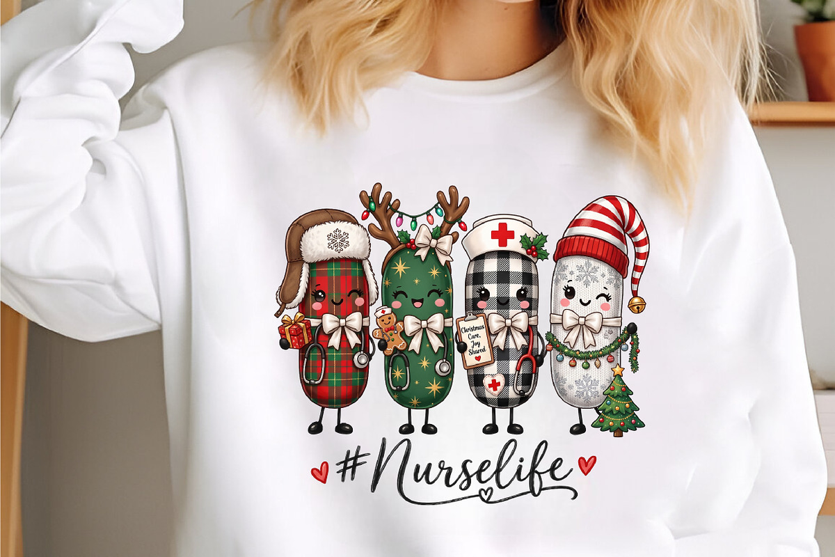 Christmas Coquette Nurse Life PNG, a Seasonal Illustration by designcity5 (Photo 2 of 4)