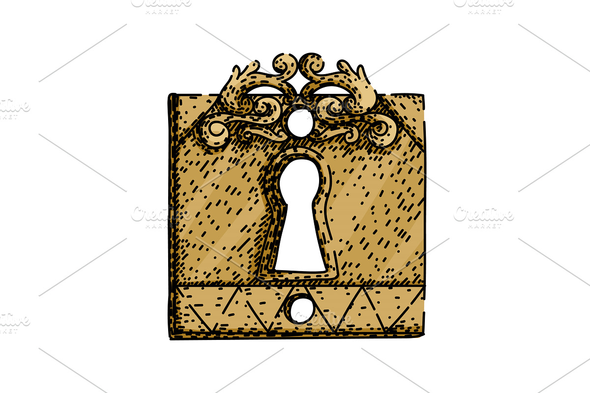 entry keyhole sketch hand drawn, an Illustration by pikepicture