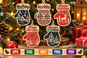 Christmas Mitten SVG Bundle, Laser, an Object Graphic by Libby Wishes (Thumbnail 2 of 3)