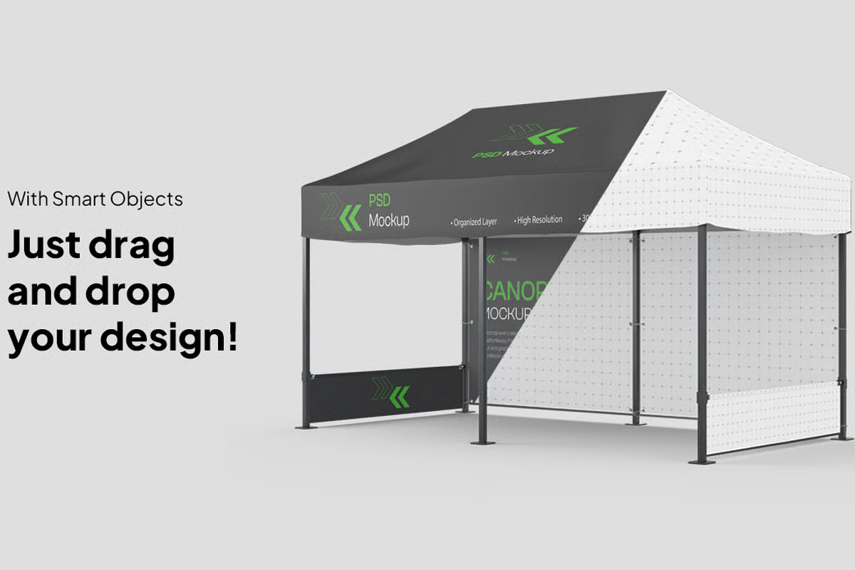 Outdoor Tent Mockup, a Merchandise Mockup by graphicsauce (Photo 2 of 4)