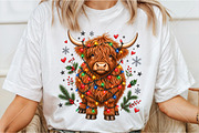 Funny Christmas Highland Cow PNG, a Seasonal Illustration by Canvas Craft (Thumbnail 3 of 6)