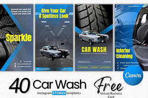 40 CAR WASH stories canva templates