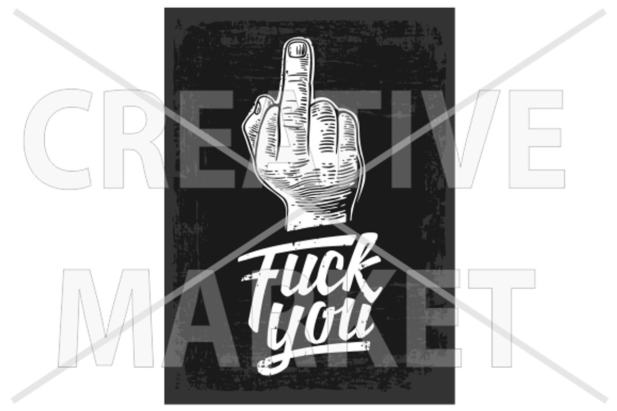 Fuck you sign. Middle finger Sign, a Work Illustration by MoreVector (Photo 3 of 3)