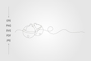 Jingle bell continuous line drawing, an Object Graphic by lawoel (Thumbnail 2 of 3)