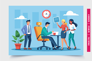 Office Workers Presenting Proposal, a Finance Illustration by Tanuart