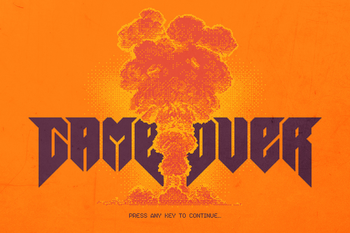 Pixel Demon - Vintage Gamer Font, a Blackletter Font by Gleb Guralnyk (Photo 4 of 8)