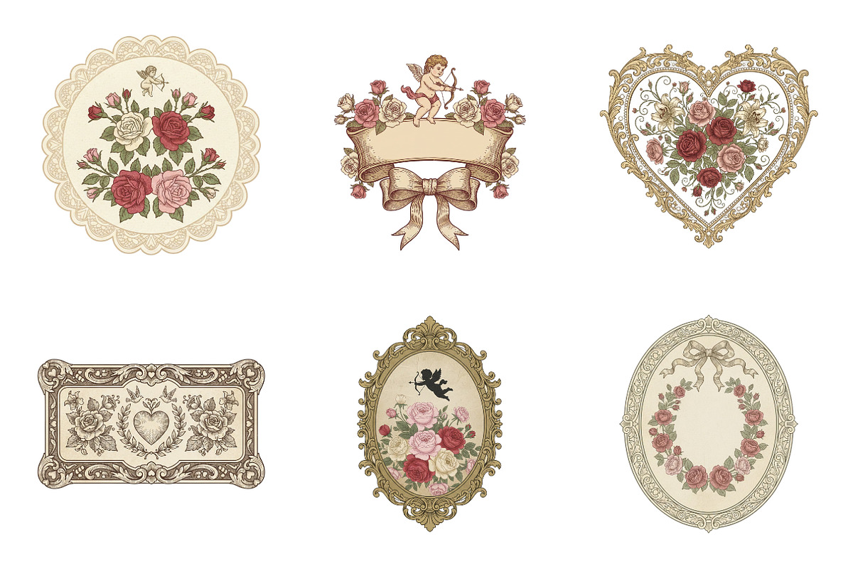 Vintage Valentine's Day Label Png, an Illustration by SinaCreation (Photo 2 of 5)