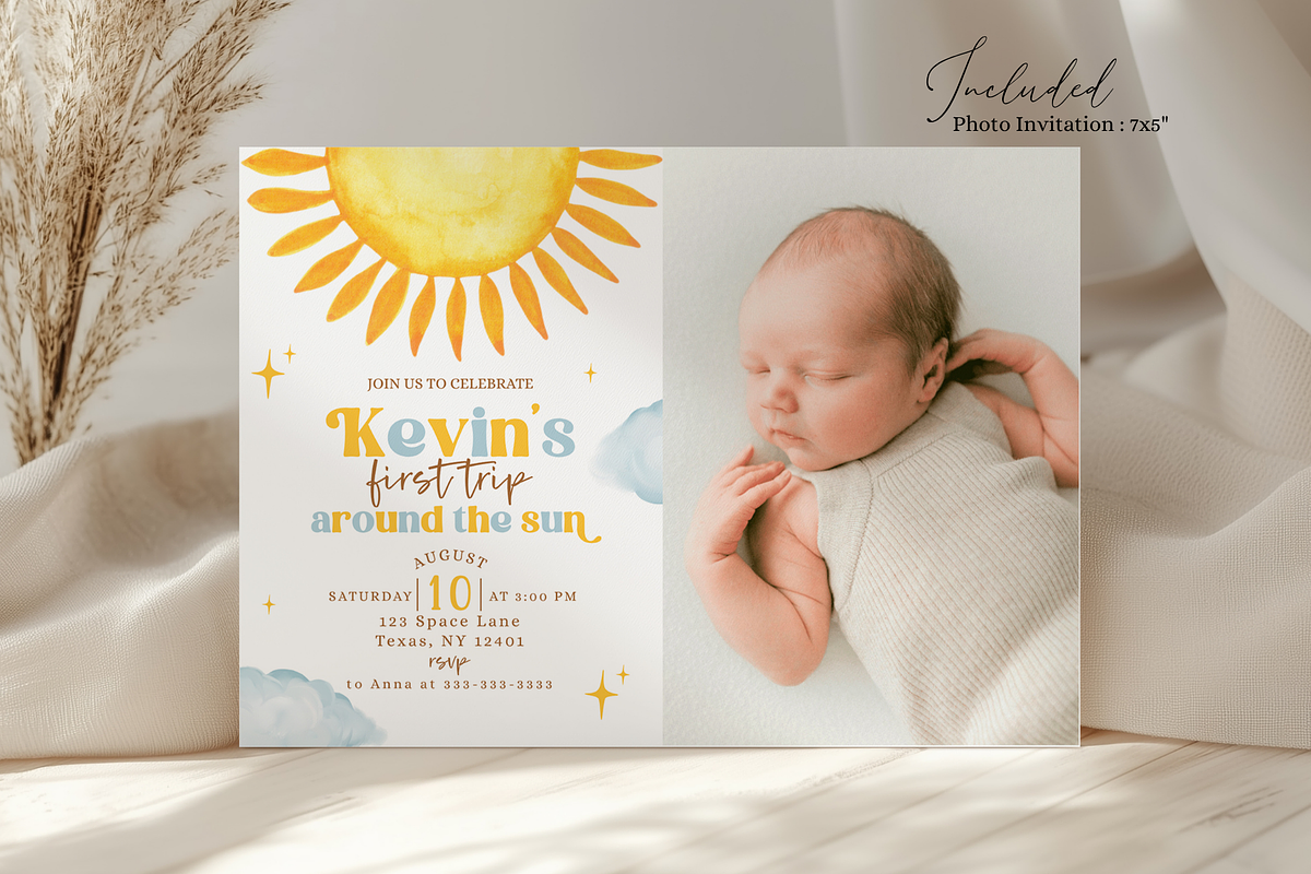 Trip Around The Sun Photo Invitation, a Templates & Theme by Digital_Mind (Photo 2 of 3)
