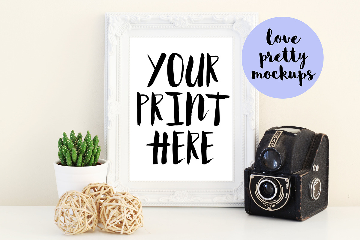 5X7 WHITE FRAME MOCKUP, a Graphic by Love Pretty Mockups