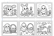 Happy Easter Coloring Pages, a Seasonal Illustration by Ink Gallery (Thumbnail 4 of 4)