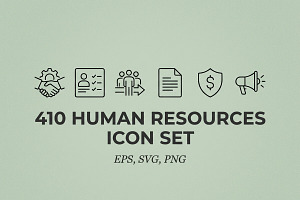 410 Human Resources Icon Set, an Outline Icon by adenpinkstore