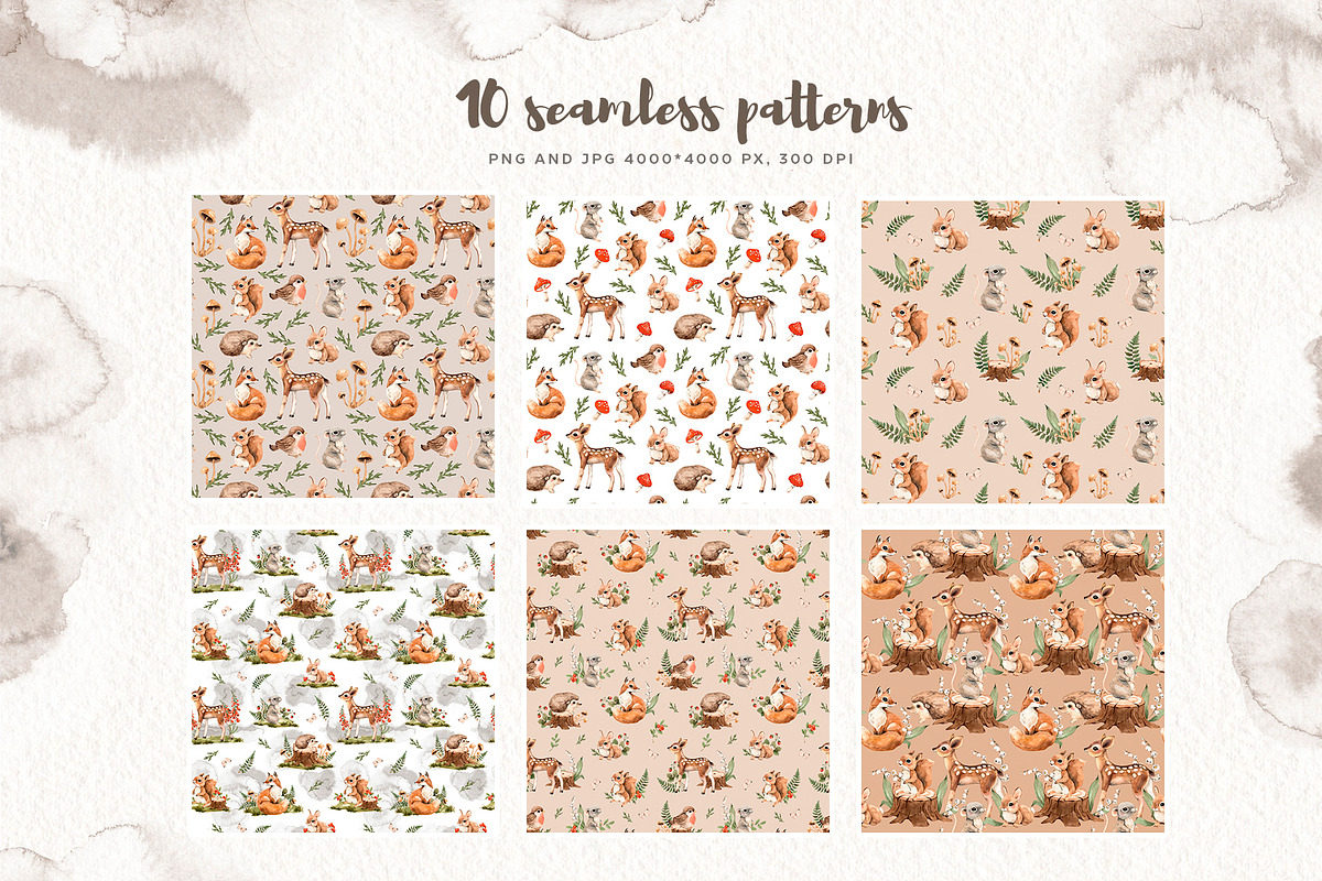 Watercolor Forest Little Animals set, an Animal Illustration by Alamella (Photo 7 of 17)